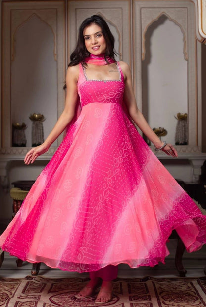 Noor Mirror Work Gown Set